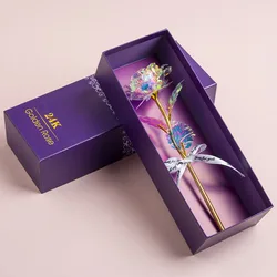 Luxurious 24k Gold - Plated Rose with Elegant Gift Box (Transparent Color)