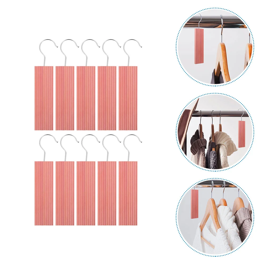 

10 Pcs Wardrobe Personality Cedar Hook Board Ceder Block Wood Closet Hanging Planks Moth Protection Blocks