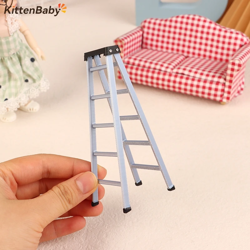 1:12 Dollhouse Mini Plastic Ladder Model Dollhouse Furniture Ladder ...