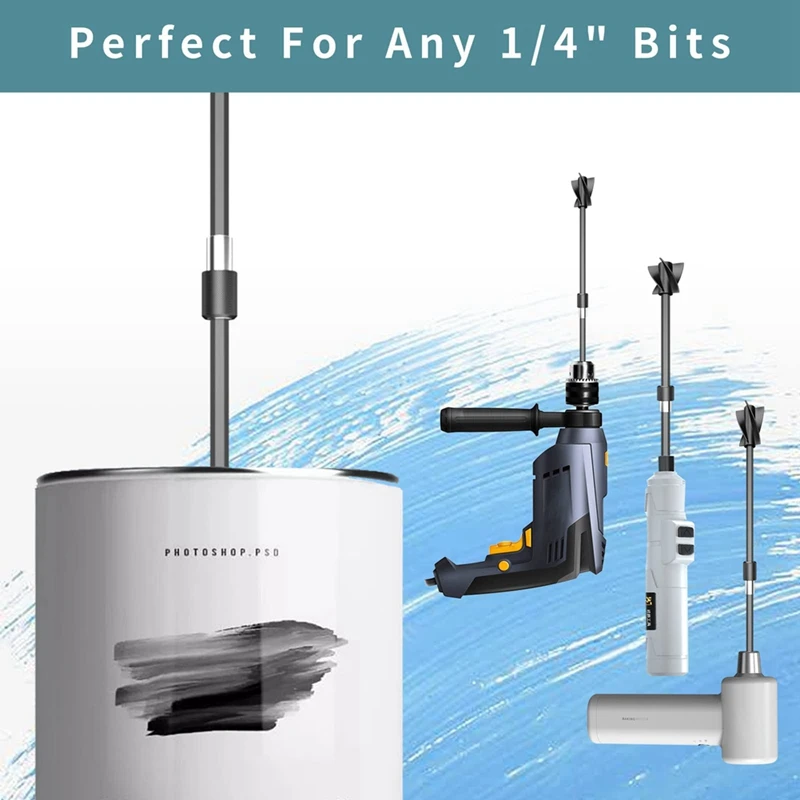 5Pcs Resin Mixer Paddles With 2 Extension Rods Reusable Paint Mixer Paint Stirrer Drill Attachment