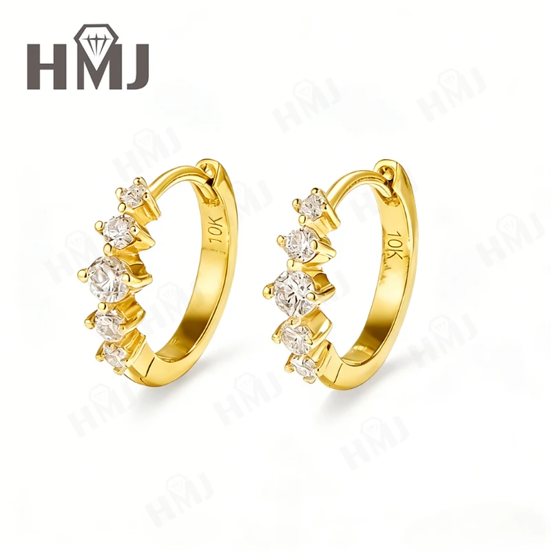 D-Farbige Moissanit-Ohrringe S925 10K 14K 18K Gold VVS1 Rundschliff Klassischer Edel-Schmuck Hochzeitsgeschenk für Frauen Jubiläumsgeschenk – Detail 4
