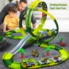 Dinosaur Toys Magic Climbing electric dinosaur car Track Railway Toy Bend Flexible Race Track High Quality Toy For Kid 1