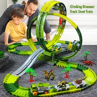 Dinosaur Toys Magic Climbing electric dinosaur car Track Railway Toy Bend Flexible Race Track High Quality Toy For Kid 1