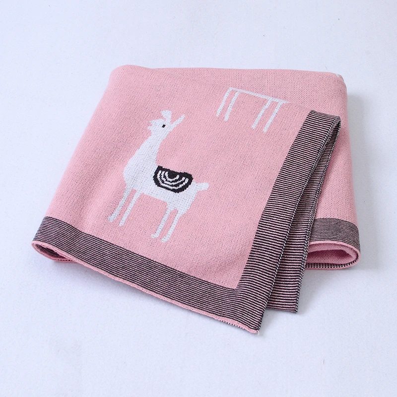 Baby Blanket Cotton Knitted Newborn Girls Boys Bed Quilt 100*80CM Infant Stroller Swaddle Cute Alpaca Plaid Crib Warm Sleepsack
