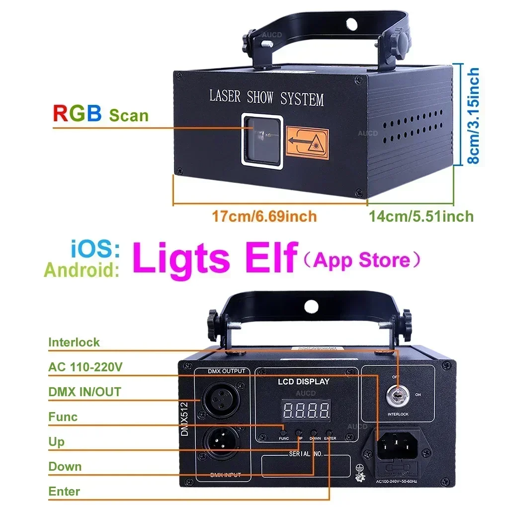 Laser Module Portable Android & Apple Bluetooth APP 3-5W RGB Animation Scan Laser Projector Light For DJ Disco Xmas Party Show Stage Lighting