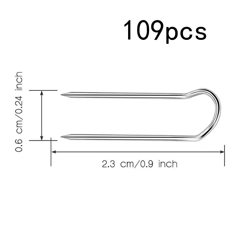 109개 U-포크 고정핀, 내구성이 뛰어난 부식 방지 금속, 가정 장식 및 DIY 공예용