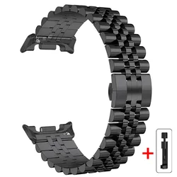 Premium Stainless Steel Watch Strap - Sleek, No - Gap Metal Band with Quick Fit Adjustment - Watch 8Classic (Black - Tool)