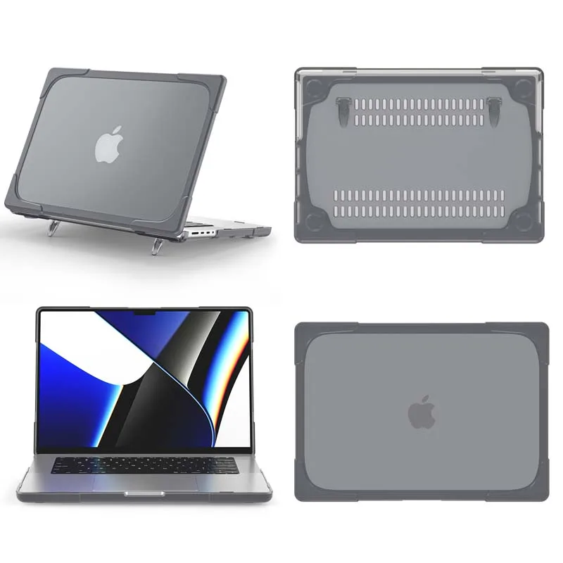 General - Housse de protection 360 pour ordinateur portable MacBook Pro 14  pouces M2/M1 Pro/Max A2779 A2442 2023-2021, MacBook Air M2/A2681 13 pouces  ， Housse pour ordinateur portable avec poche avant(gris) 