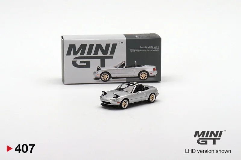 MINI GT Mazda Miata MX-5 チューンドバージョン 407 Mini GT - Mazda Miata MX-5 NA Tuned version Silver Stone