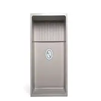 36" Mop Service Basin Commercial High-Density Composite Stainless Steel Strainer Self-Draining Mop Shelf PVC Drain Nut 2"x36"x10 2