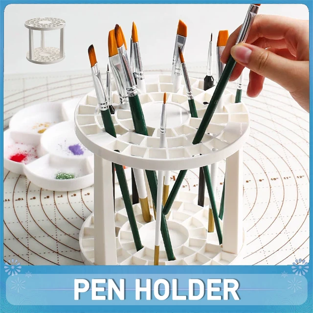 Portable 49 Holes Paint Brush Watercolor Drawing Holder Stand Supplies For  Students Desk Organizer Painting Brushes Support