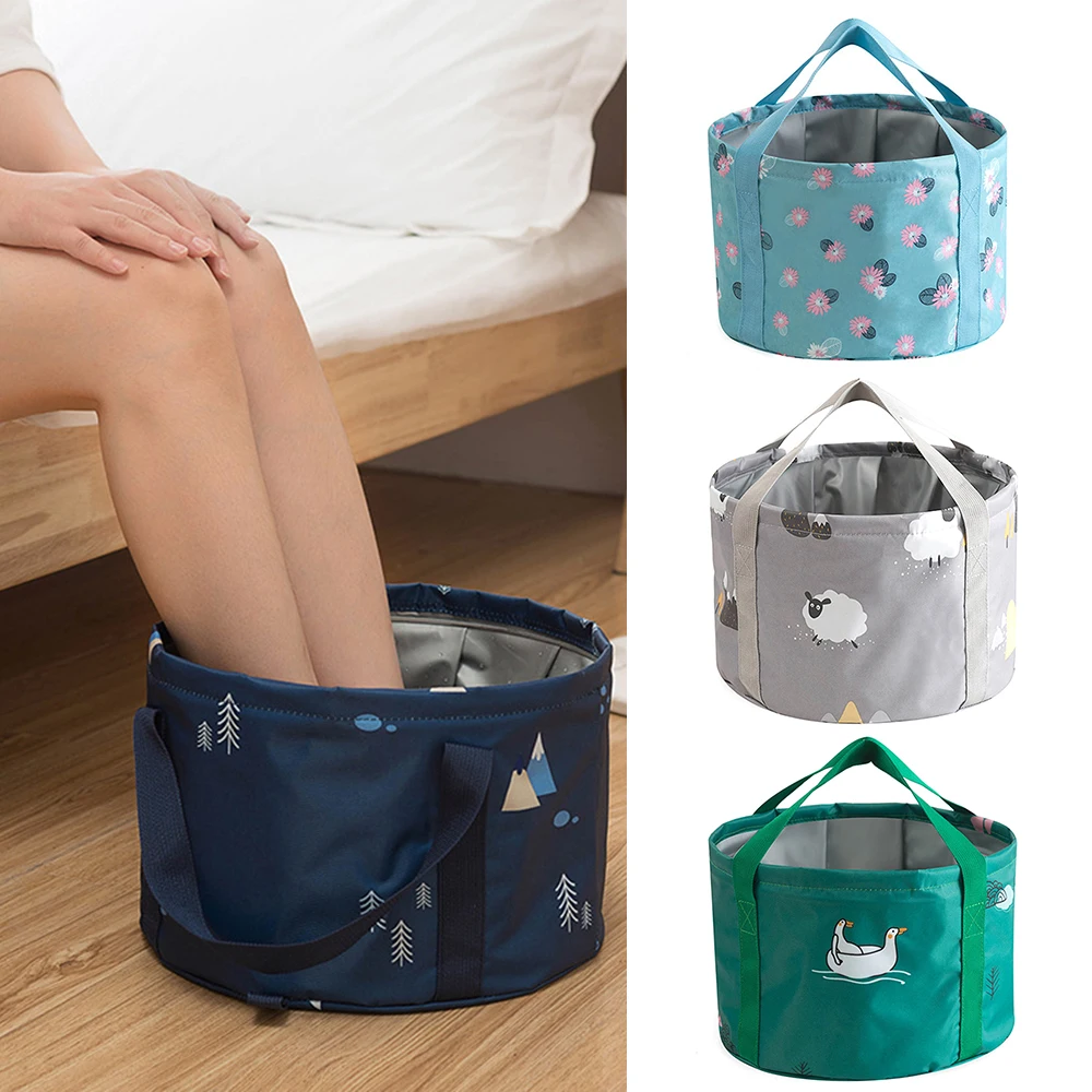 26*35cm Spa Foot Bath Bucket Folding Protable Waterproof Travel Camping Bath Bag Wash Basin Large Outdoor Feet Products