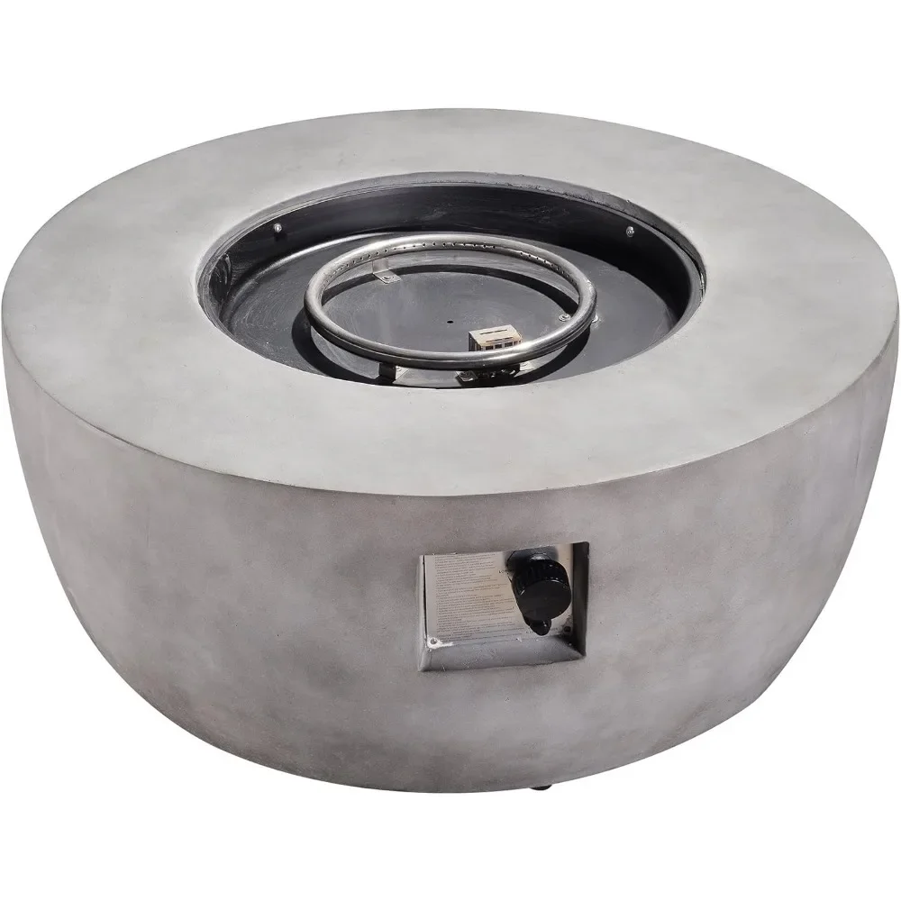 Description Picture 4 of item36 in. Outdoor Round Propane Gas Smokeless Fire Pit with Sturdy Faux Concrete Base, Quick Ignition and Gas Regulato