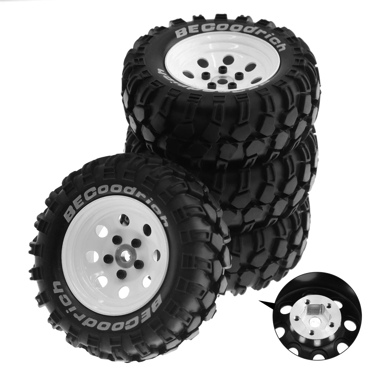 1/10 RC ũѷ ݼ    Ÿ̾, TRX4 SCX10 D90 4103 90046 FR4 FMS NT4-White, 1.9 ġ, 4 