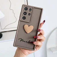 Customized Text 3D Love Heart Case For Samsung Galaxy S20 S21 S22 S23 S24 S25 S26 FE Plus Ultra 5G Luxury Soft Cover 2