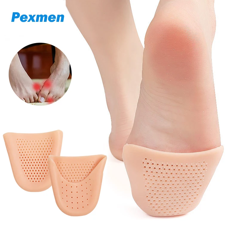 Pexmen 2Pcs/Pair Toe Protectors for Women Toe Pain Relief Ball of Foot Cushion Toe Caps for Pointe Forefoot Cover Toe Pouches 2pcs finger toe protector silicone gel cover cap pain relief preventing blisters corns nail tools foot care toe separators