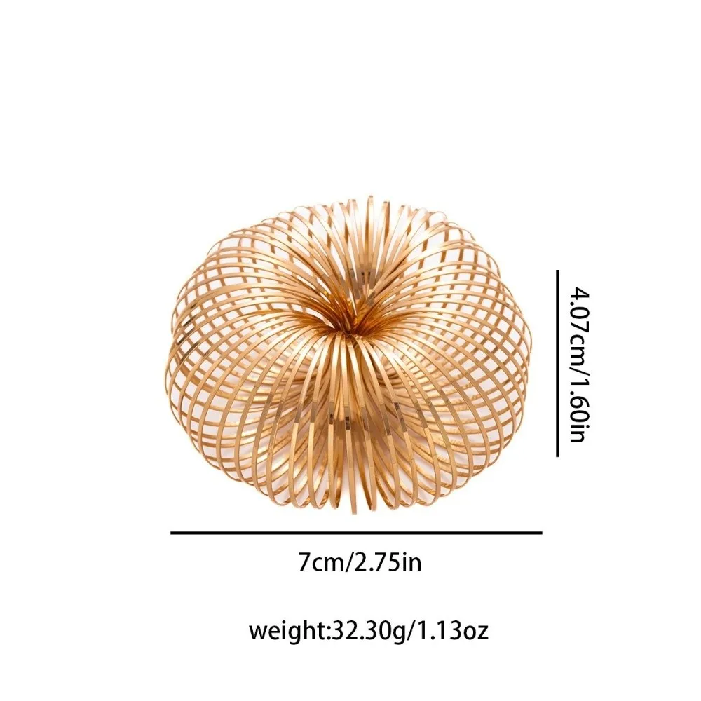 Round Shape Elastic Bracelet Geometric Design Exaggerated Style Hollow Out Bracelet Spring Mechanism Flat Wire Metal Bracelet