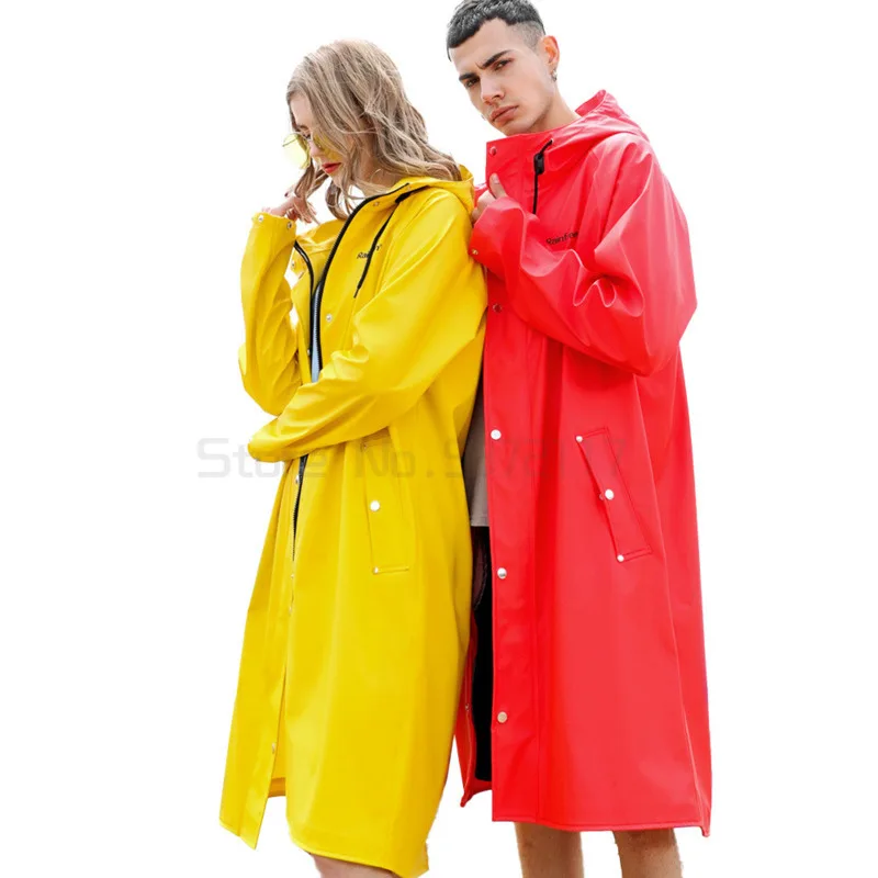 

Yellow Ladies Hooded Raincoat Women Waterproof Raincoat Women Travel Survival Rain Coat Poncho Stylish Regenjacke Rain Jacket
