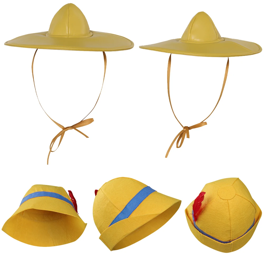 

Little Puppet Cosplay Kids Leather Hat Cartoon The Adventures Costume Disguise Headgear Children Halloween Roleplay Acccessory