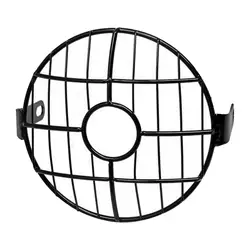 Motorcycle Headlight Mesh Grill Guard - Protective Front Lamp Grille Cover for Cafe Racer and Cruiser (Round Center)