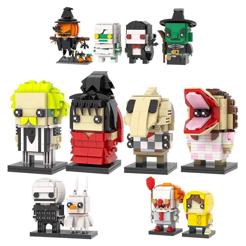 MOC Horror Movie Figures Bricks It Lydia Ghost Mummy Pumpkin Compatible ...