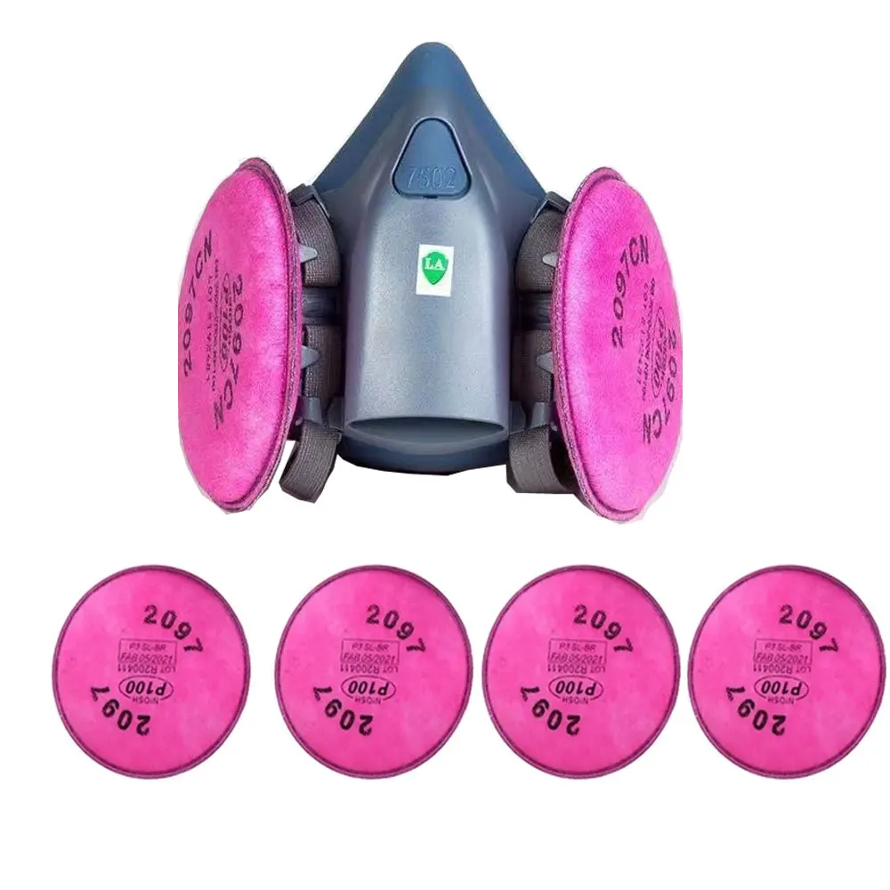Dust Mask Gas Mask Dustproof Respirator Face Respirator Gas Respirator Half Face Respirator Mask 7502 Respirator Mask Protective Mask Industry Painting Spray Dust Gas With 501 5N11 6001CN Chemcial Half Face