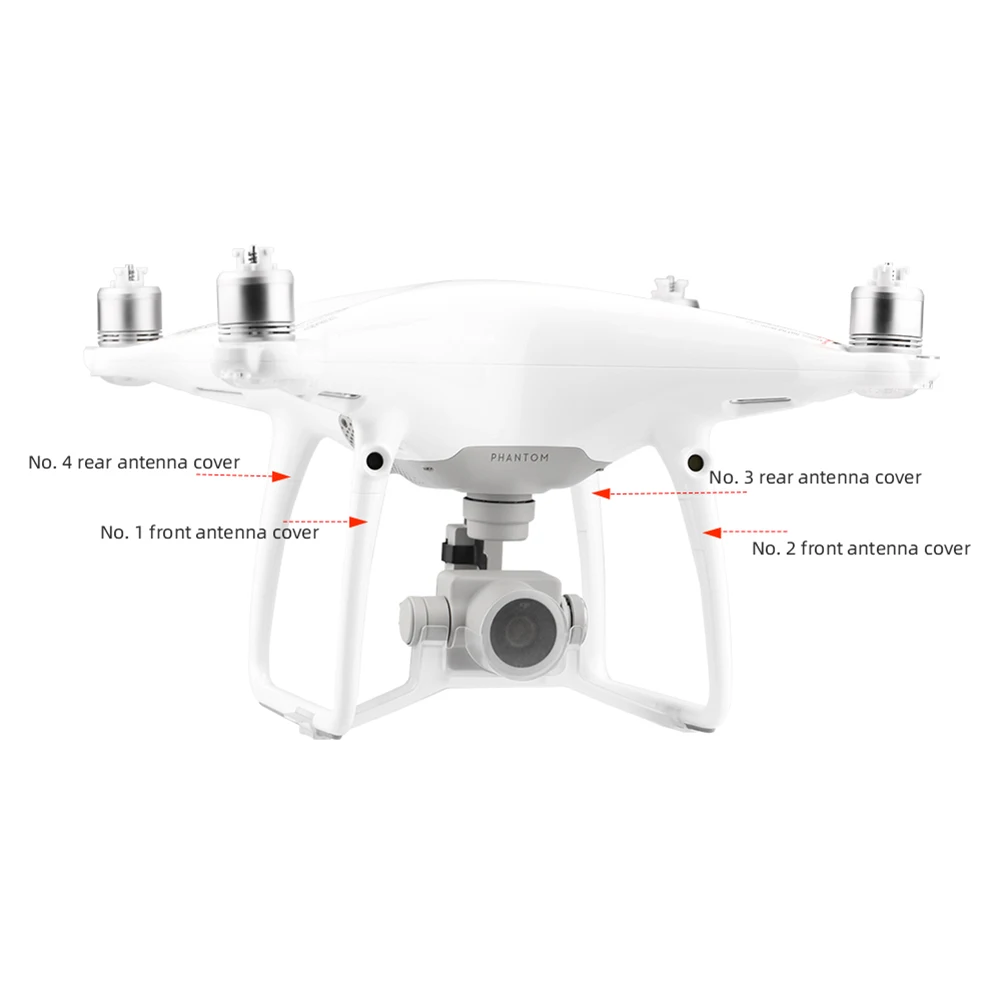 4pcs/Set Decorative Cap Repair Parts for Phantom 4 Pro Landing Gear Antenna Covers Replace Caps