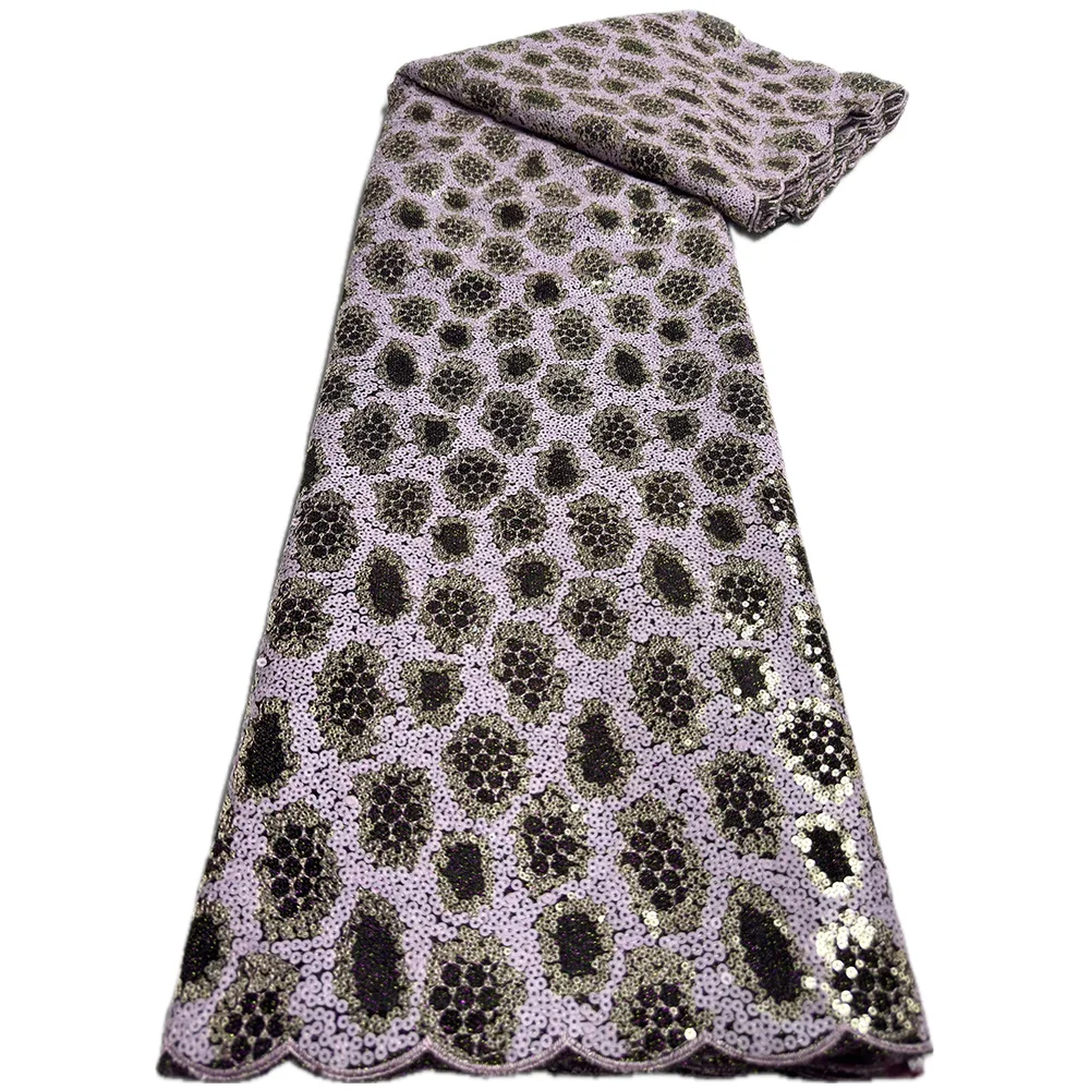 Tissu africain en dentelle de velours à paillettes nigwin, robes élégantes pour la couture, fête de mariage, haute qualité, 5 mètres, 2025