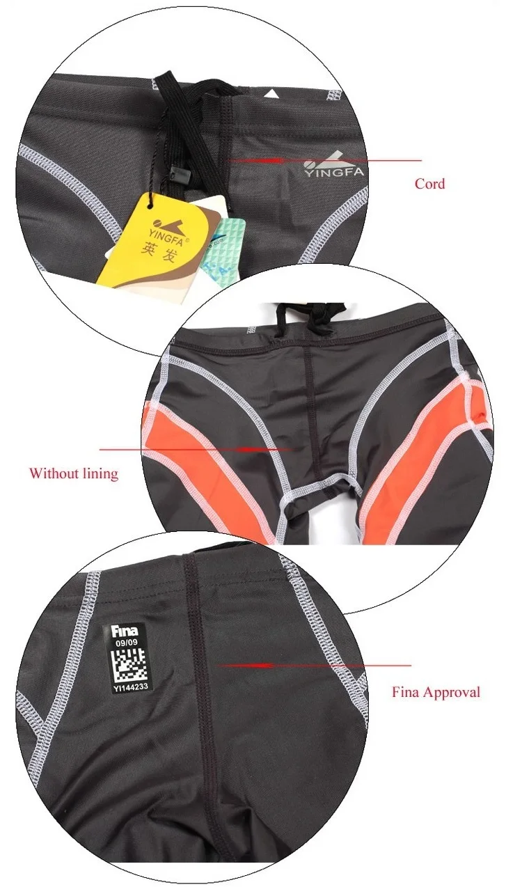 Men Professional Racing Swimming Trunks Chlorine Resistant Fabric High Elasticity Knee Length