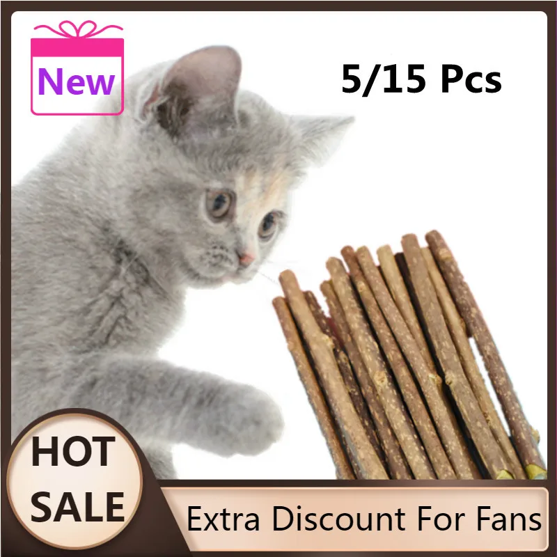 Hot Pure Natural Catnip Pet Cat Toy Safety Molar Toothpaste Branch Cleaning Teeth Cat Snacks