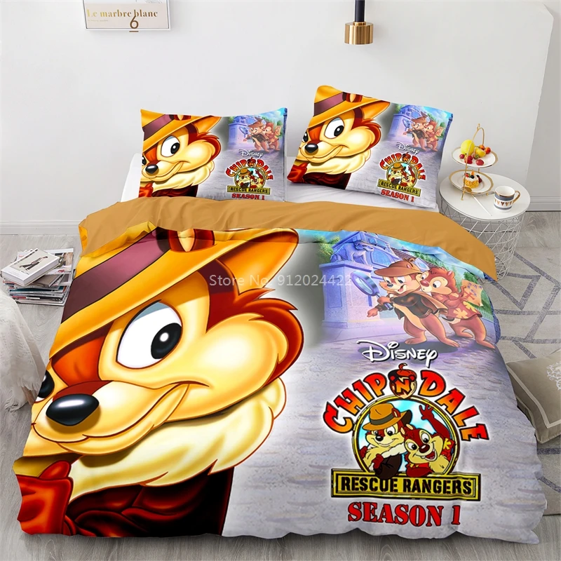 

Cute Chip n Dale Disney Bedding Set Cartoon Private Pluto Character Duvet Cover Comforter Cover Sets Pillowcases Queen King Size