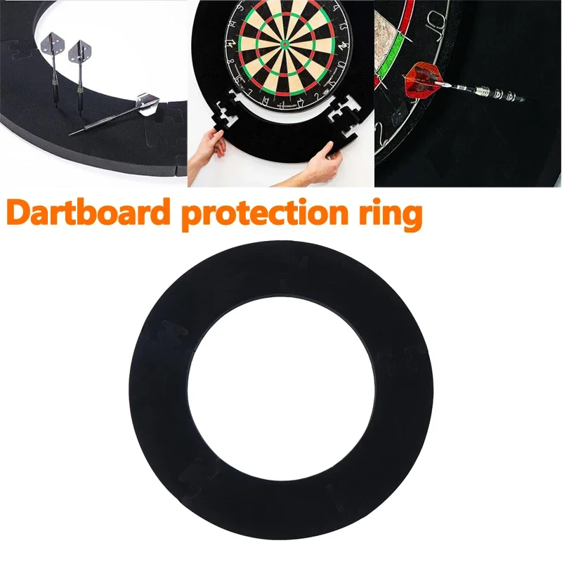 17.75 Inch Splice Dartboard Protector EVA Damage Resistant Wall Black Universal Dartboard Shroud Ring Darts Accessories