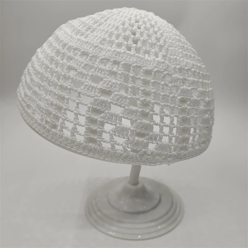 Fez Muslim Caps For Men Clothing Freeshipping Turkey Prayer Hat Knitted Kufi Kippah Islamic Saudi Arabia Jewish Mesh Wool White