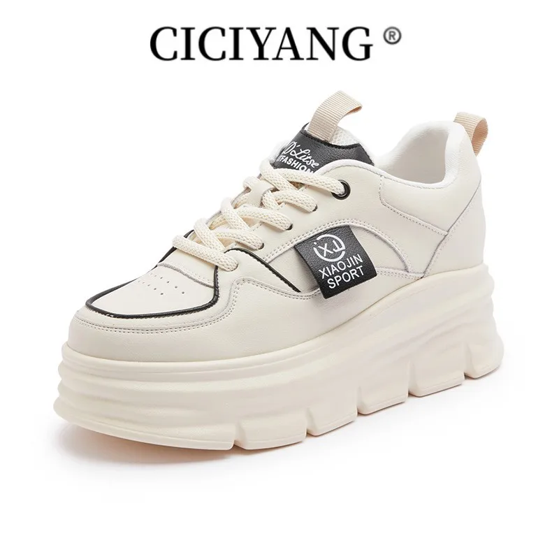 

CICIYANG 2023 Vintage Platform Sneakers Women Autumn Fashion Patchwork Sports Shoes All-match 2022 Anti Slip Ladies Footwear