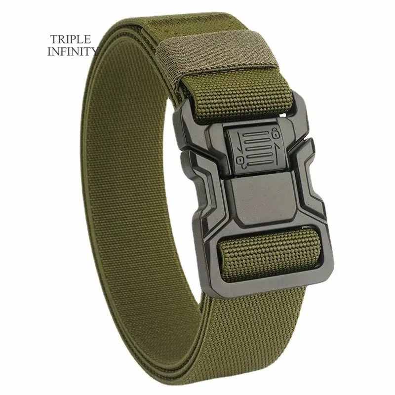 Tactical Belt Men Alloy Quick Release Pluggable Metal Buckle Braided Canvas