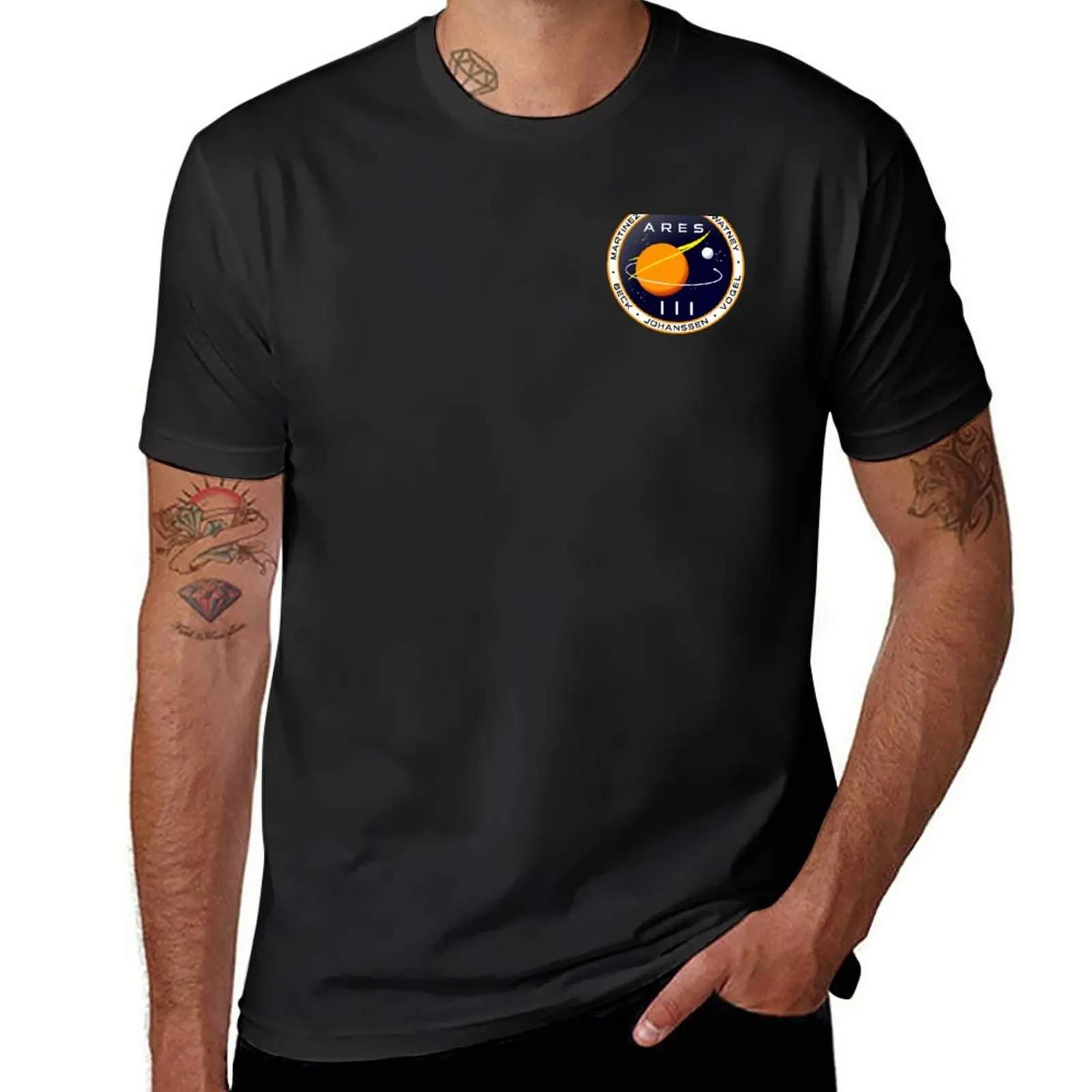 Ares 3 Mission To Mars - The Martian (Badge) T-Shirt Blacks Boys Whites Magliette Per Uomo Graphic
