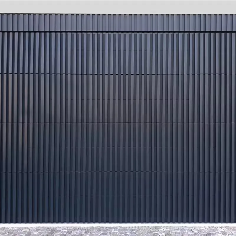 modern automatic elevated invisible aluminum vertical slat grill garage door