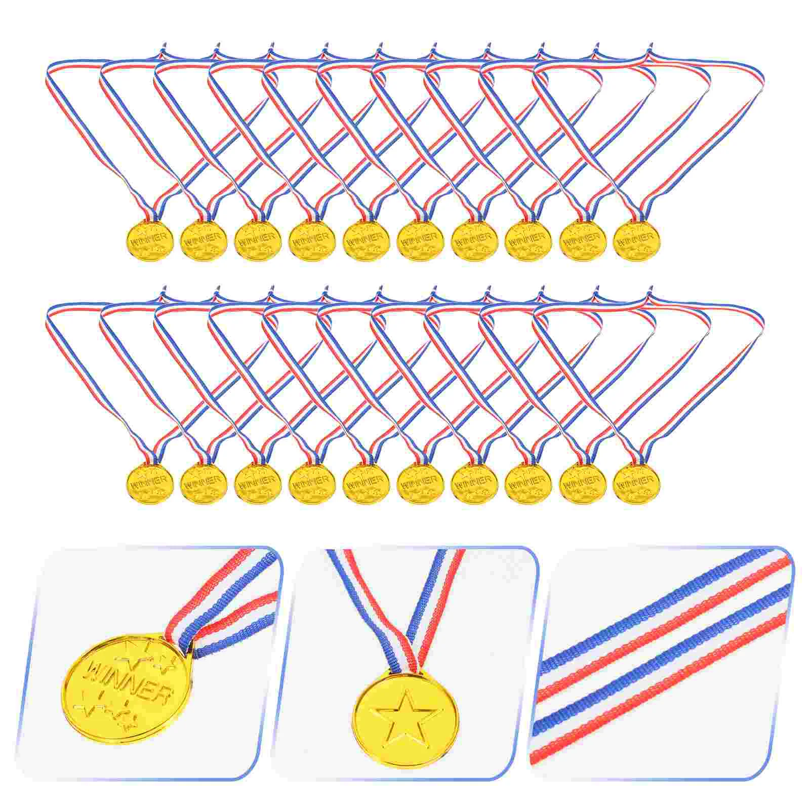 

Children's Medal Toys Kids Toy for Sports Competitions Hanging Medals Winner Award Golden Plastic Matches Party Favor