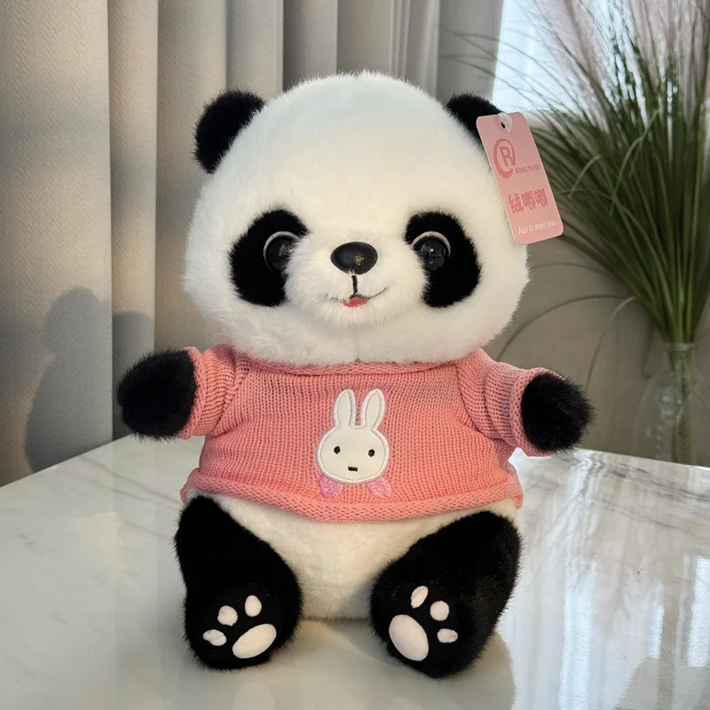 Oso Panda Peluche Juguetes De Peluche De Panda Rojo, Familia De