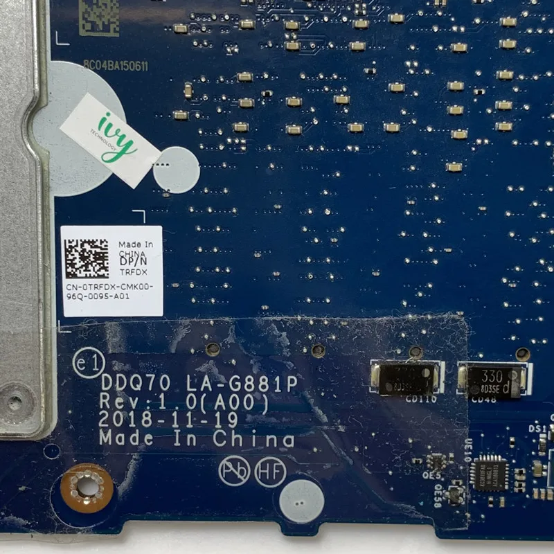 Mainboard For dell Alienware Area-51m Motherboard DDQ70 LA-G881P CN-0F1CCX
