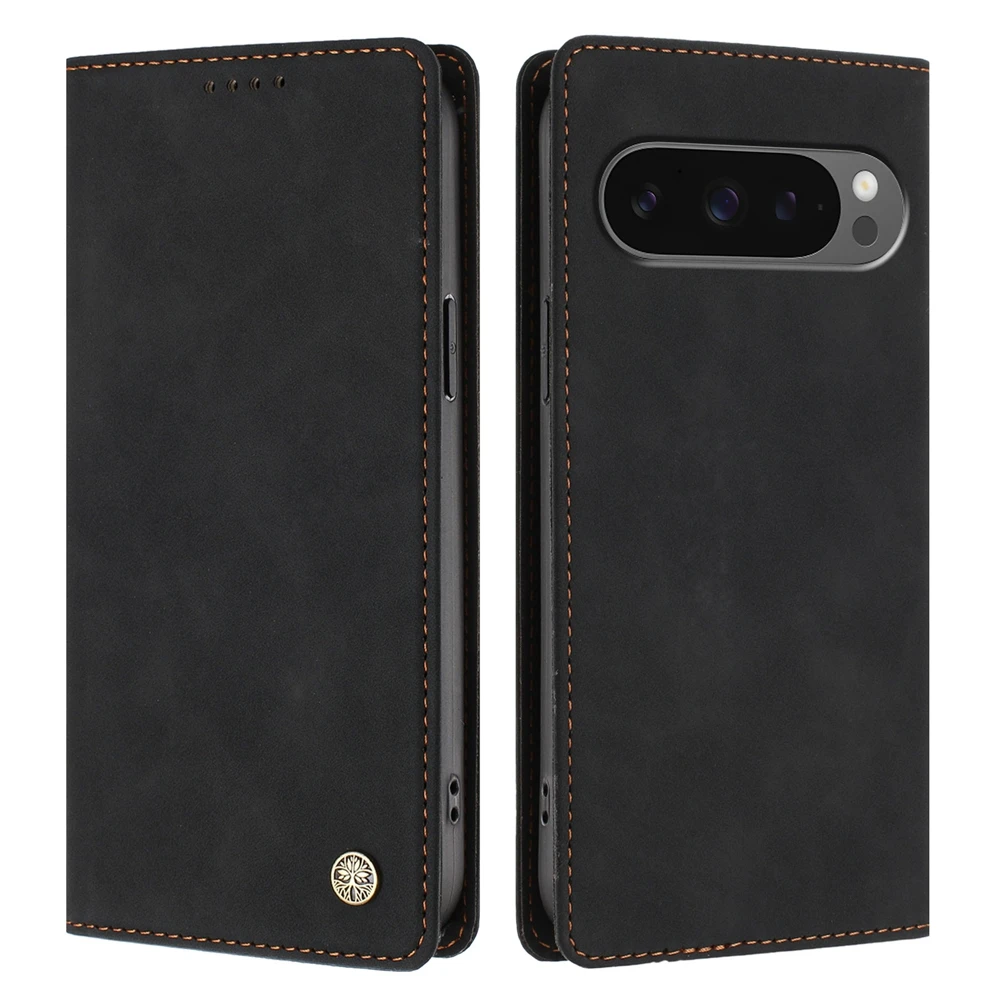Premium RFID Blocking Magnetic Leather Wallet Card Case with 3D Logo Badge