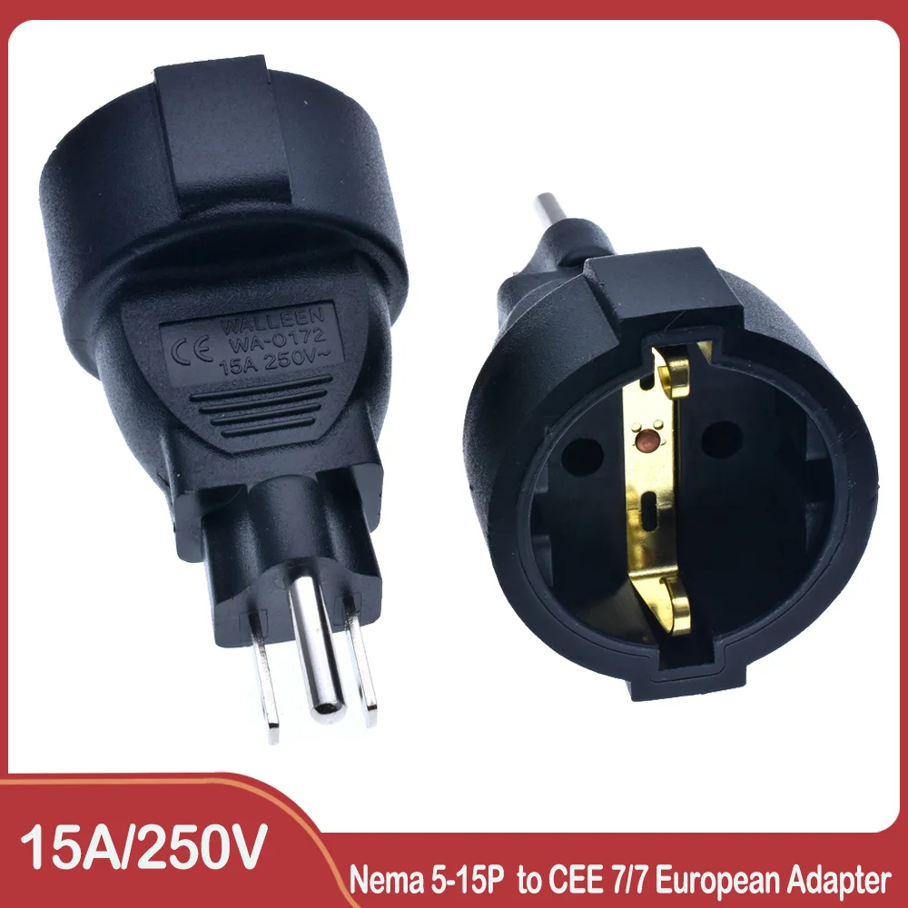 Eua Nema 5-15p 3 Pino Para Cee 7/7 Adaptador Europeu Plug-ce ...