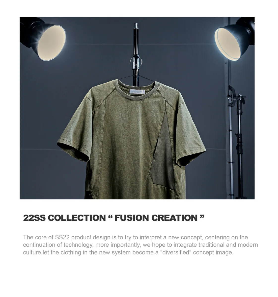 Reindee Lusion 22ss 3d batik wash short sleeve t-shirt diamond shaped structure pure cotton  adjustment zipper techwear gorpcore