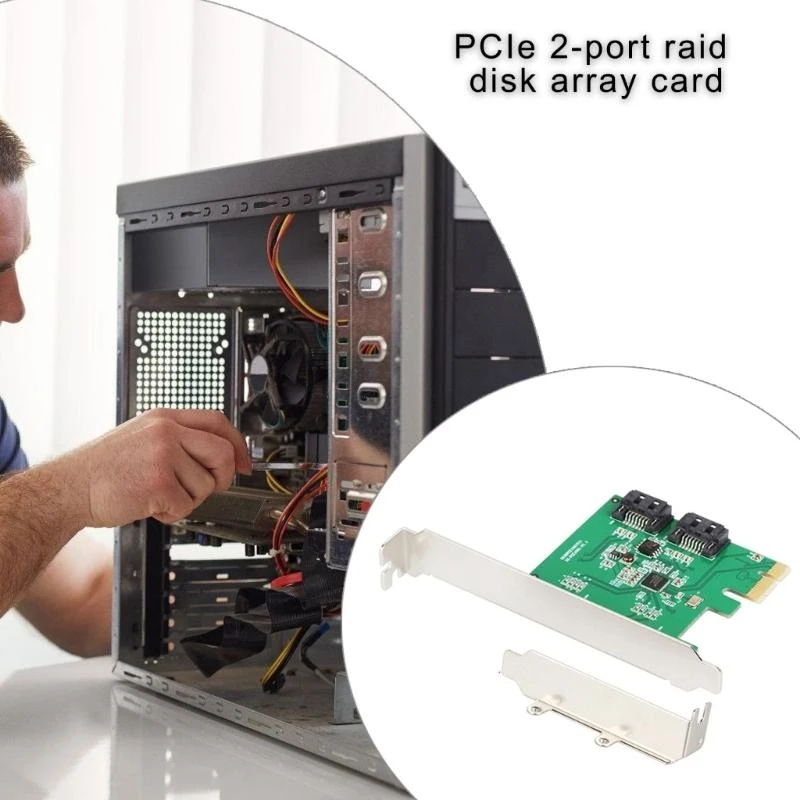 Q5WA PCIExpress Controller Adapter Card Expand Storage and Support RAID1/RAID0 Configuration