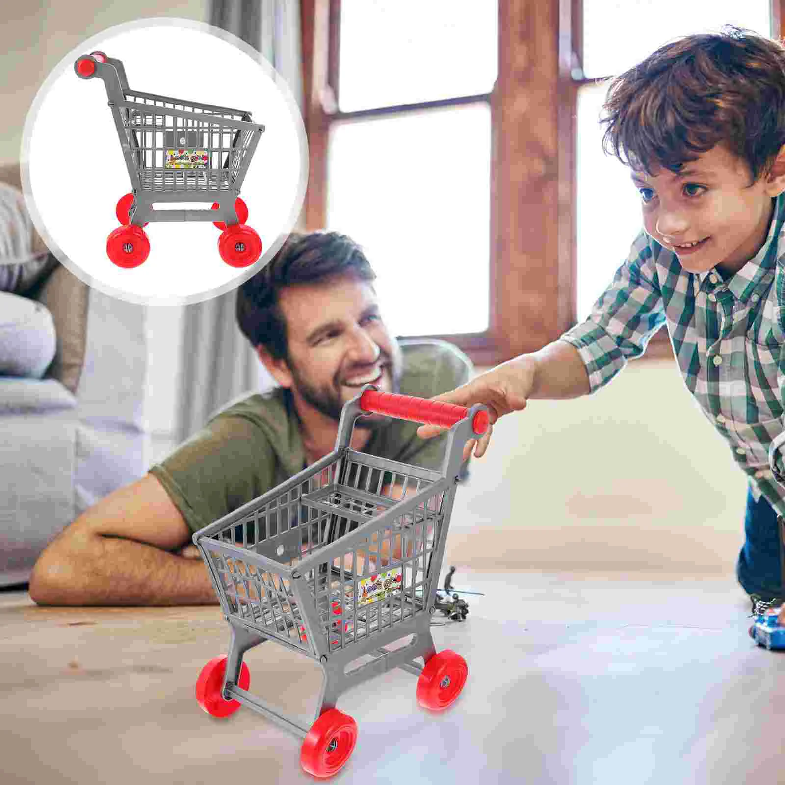 

Тележка для покупок, детская мини-тележка для продуктов, игрушечный стеллаж для хранения малышей с имитацией колес для супермаркета