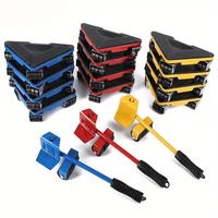 5pcs/set Heavy Duty Furniture Lifter Transport Tools Set 4 Move Roller 1 Wheel Bar Lifting Moving Furniture Helper 1