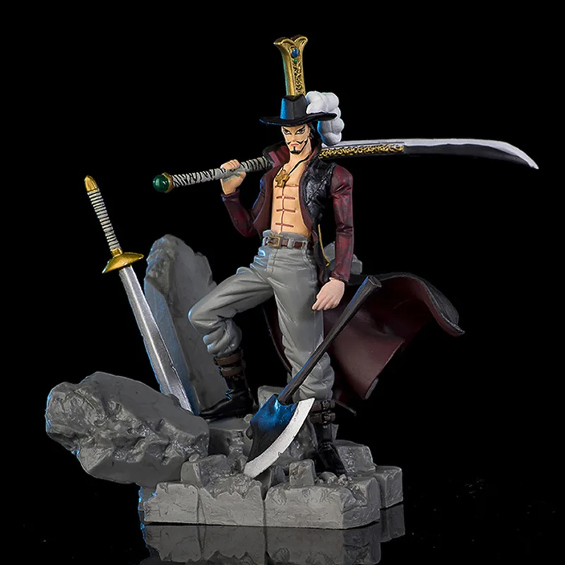 15Cm Anime Hot Dracule Mihawk Action Figures Pvc Action Figure Puppets Toys Oka Shichibukai Model Anime Lover Collection