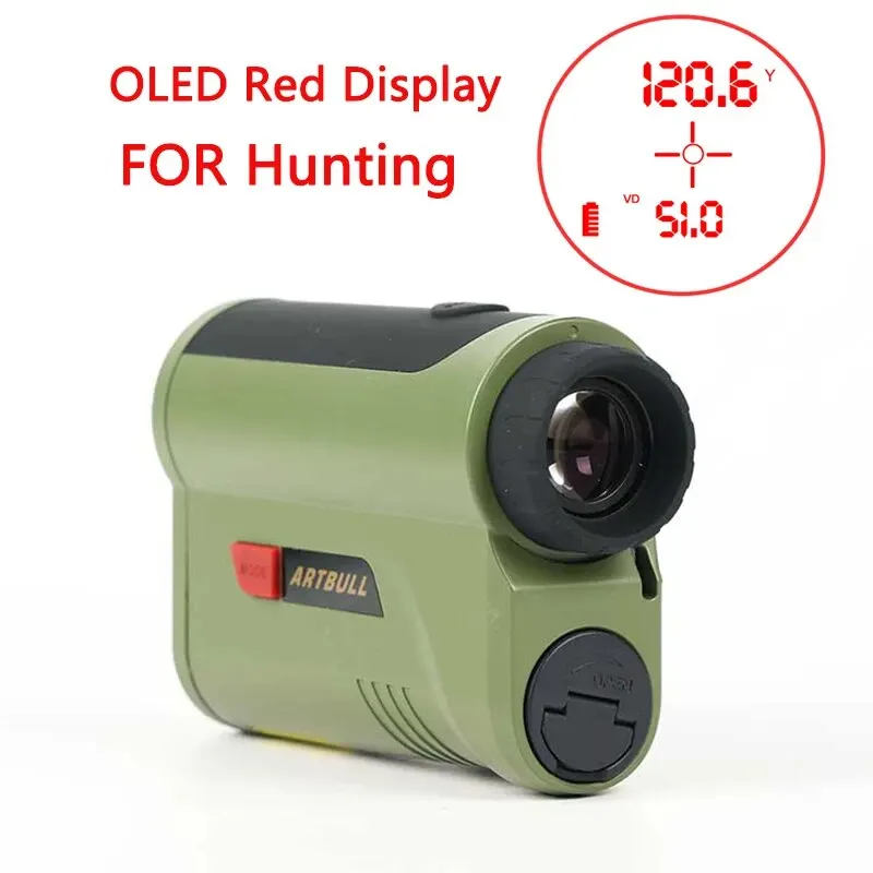 ARTBULL Laser Rangefinder Hunting OLED Red Display, 1200 2000Yard 7x Amplification Long Distance Meter Outdoor