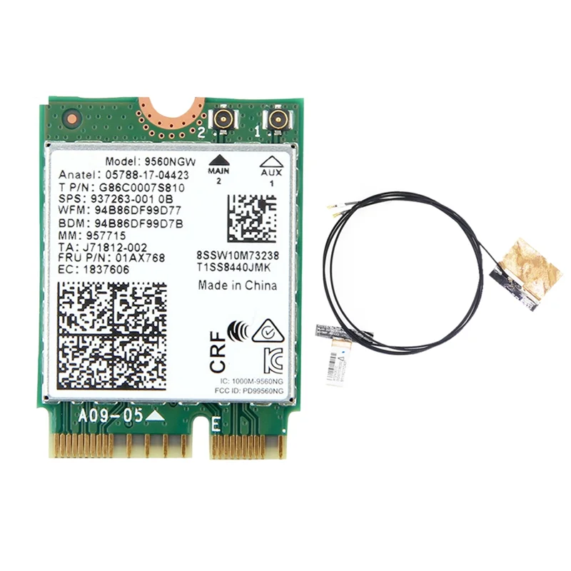 High-Speed Dual Band Wireless AC WiFi Card with Antenna - 1730Mbps & Bluetooth 5.0