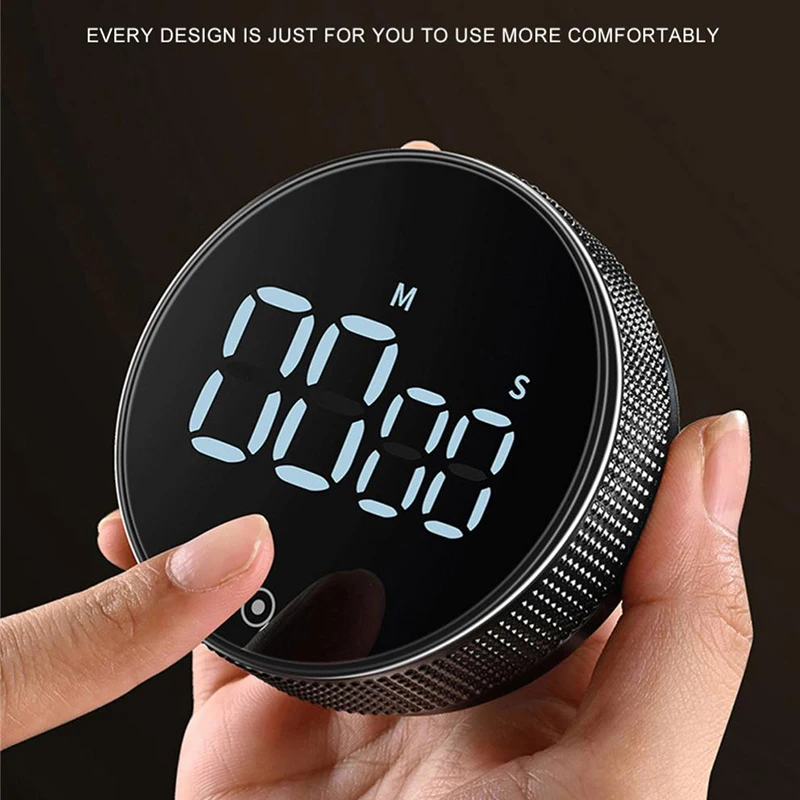 

Magnetic Kitchen Timer Digital Timer Manual Rotation Countdown Alarm Clock Cooking Timer Magnet Stopwatch Chronometer Knob Count